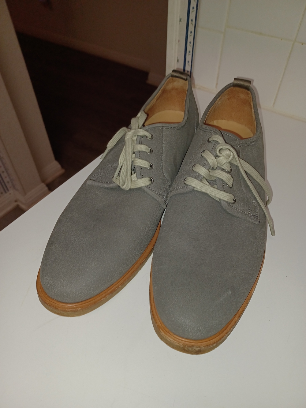Warfield & Grand Men's Gray Suede Lace-Up Casual Shoes